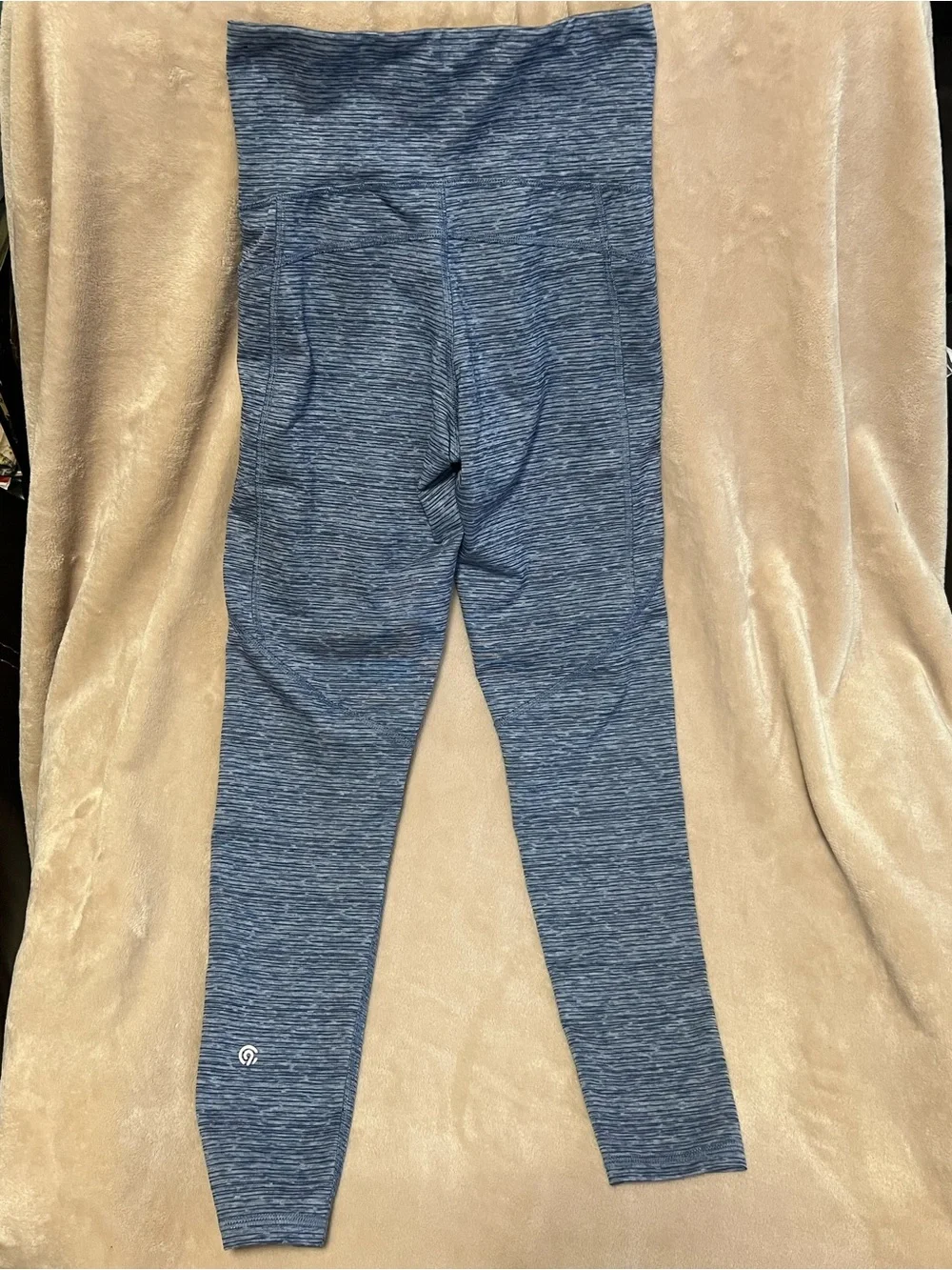 Champion XS High Waisted Heathered Blue Leggings Pockets Style